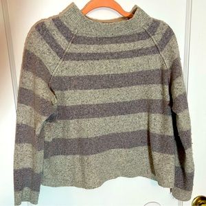 Free People Purple and Grey Striped Mock Neck Sweater - size M